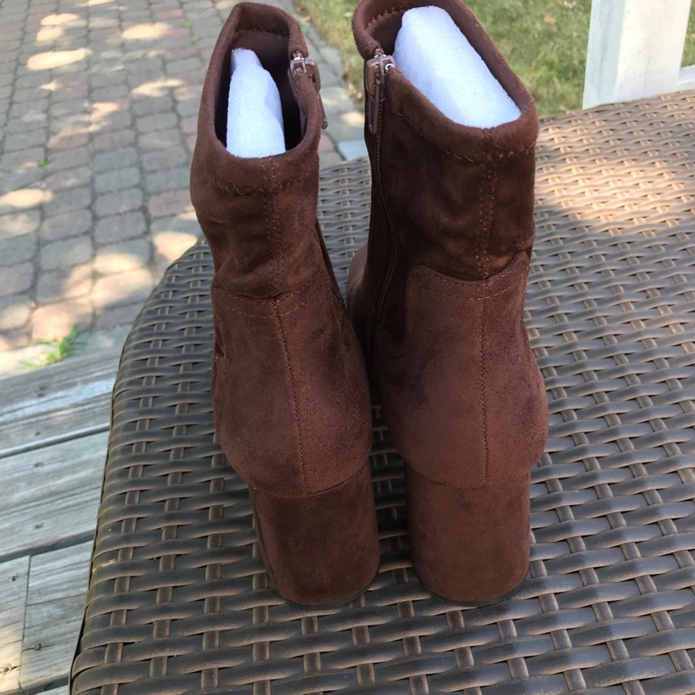 New Chocolate Brown Block Heel Platform Ankle Boots, Size 10, Women's - Picture 7 of 8